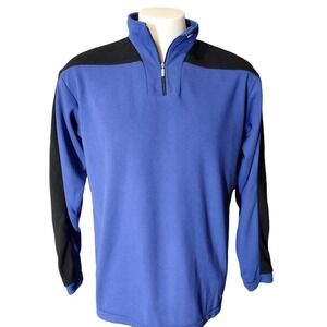 Marker Pullover Mens XL Gorp Core Blue Black Polartec Quarter Zip Fleece USA Y2K